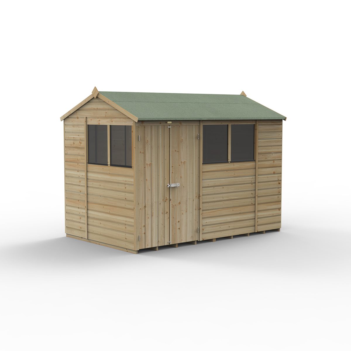 5013053198063 1 Beckwood 10x6 Reverse Apex Shed 4 Windows Double Door with Installation.jpg